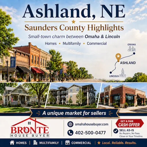 Saunders County Highlight: What Makes Ashland, NE Unique Sell my house Omaha We buy houses in nebraska