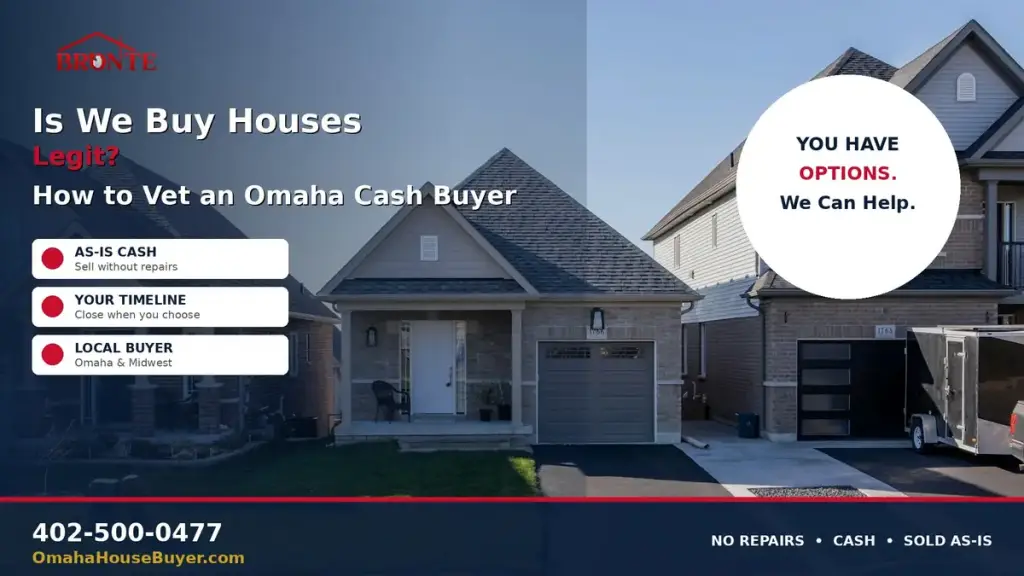 Is we buy houses legit, how to vet an Omaha cash home buyer, Bronte House Buyer